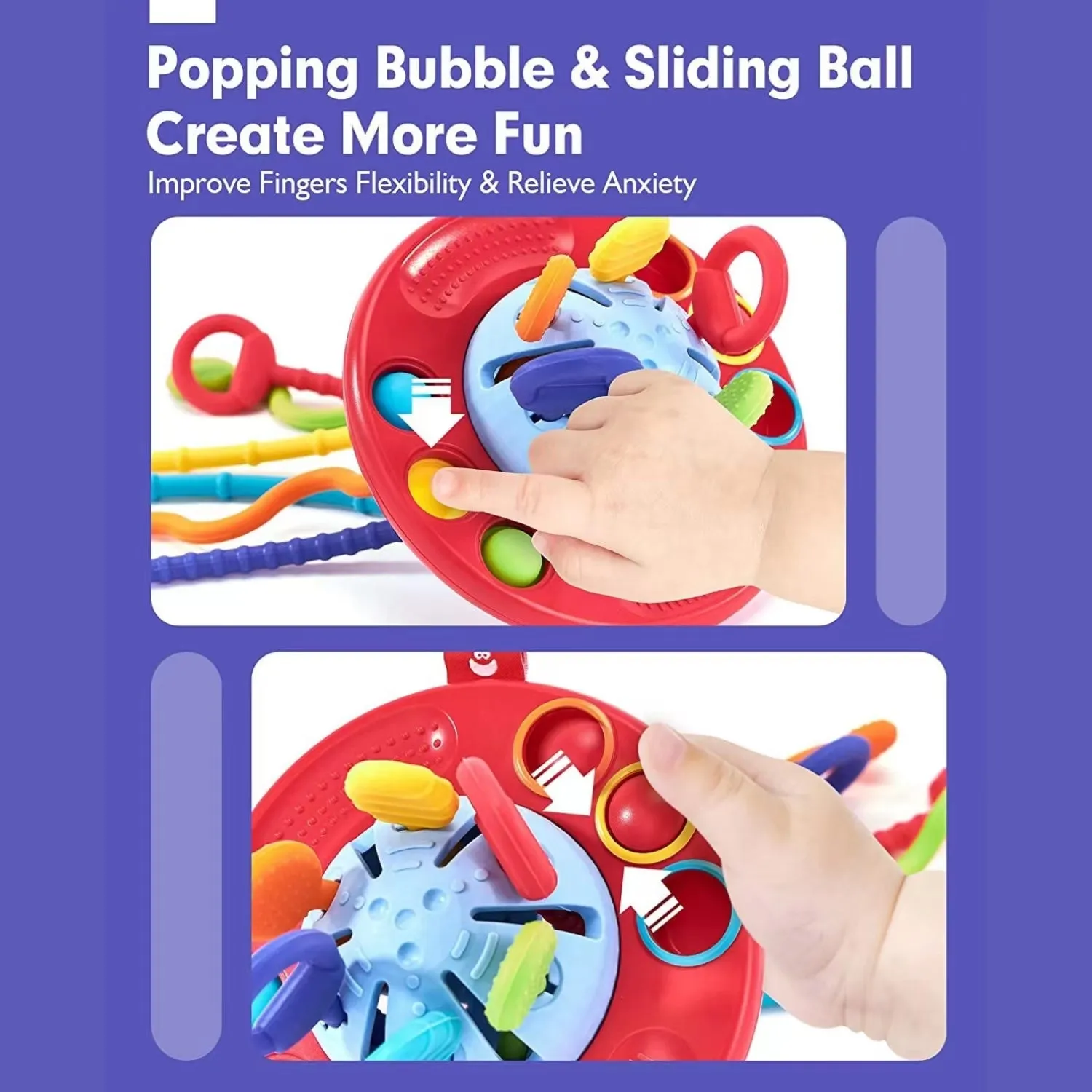 12-18 Months Silicone Pull String Toys