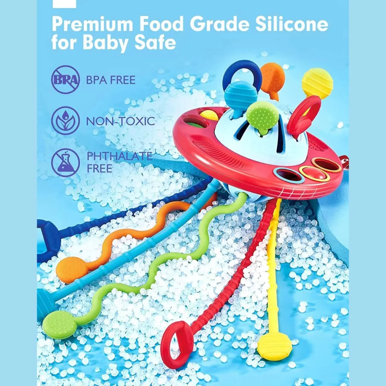 12-18 Months Silicone Pull String Toys