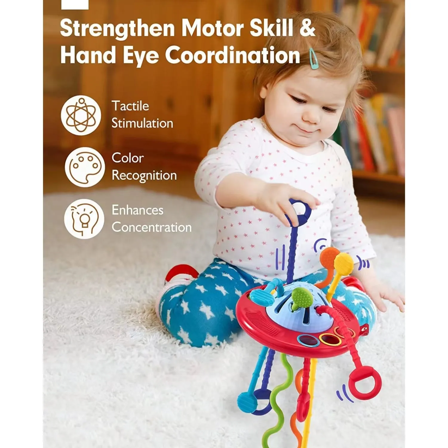 12-18 Months Silicone Pull String Toys