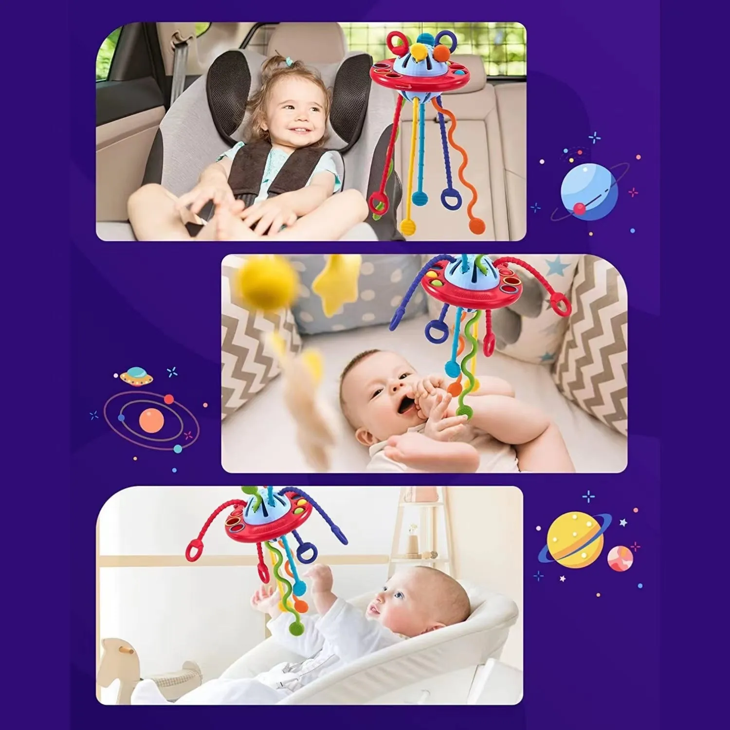 12-18 Months Silicone Pull String Toys