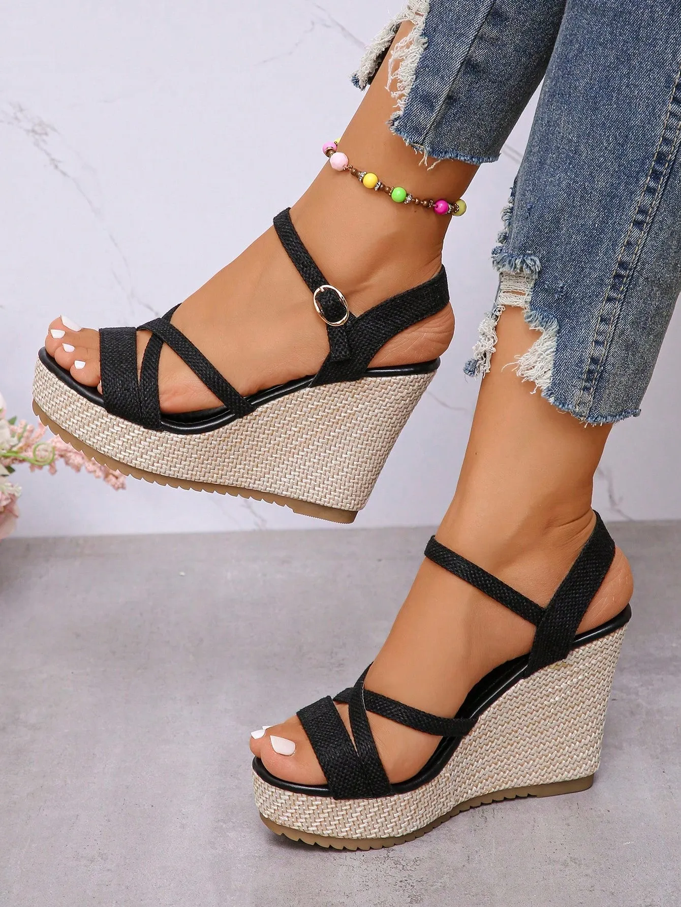 2024 Summer Waterproof Wedge Sandals: Stylish Open-Toe Platform for Women