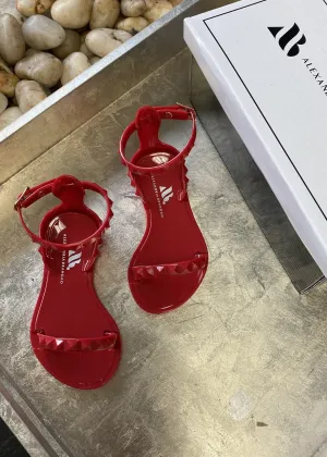 Aria Kid's Red Jelly Sandals