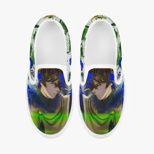 Black Clover Yuno Kids Slip Ons Anime Shoes