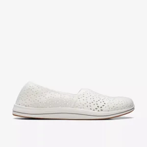 Clarks Women's Breeze Emily Slip Ons- White