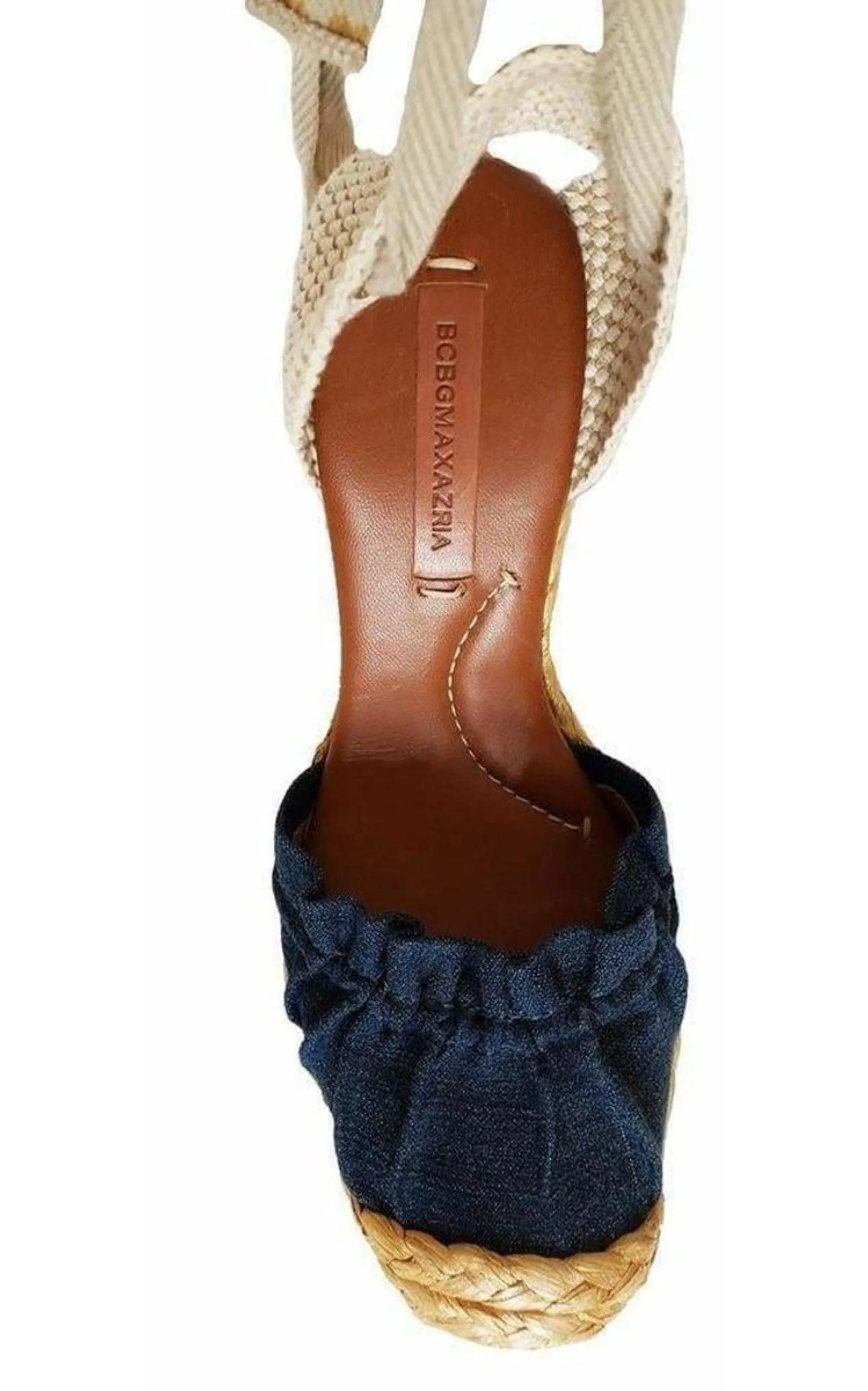 Denim Platform Wedge Sandal