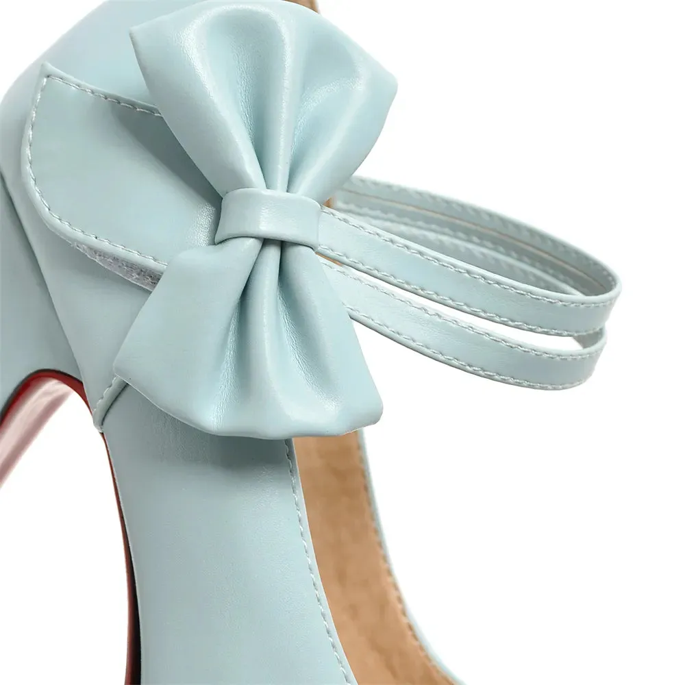 Funki Buys | Shoes | Women's Cute Ankle Bow Wedding Heels