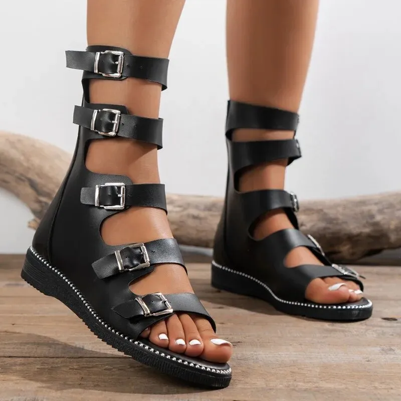 Funki Buys | Shoes | Women's Gothic Open-toe Roman Sandals