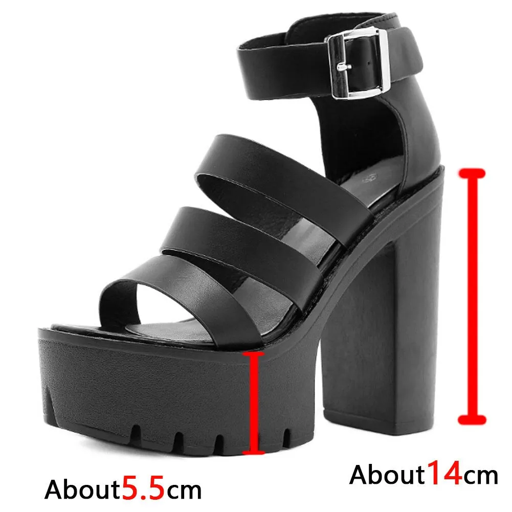 Funki Buys | Shoes | Women's Gothic Platform Gladiator Sandals