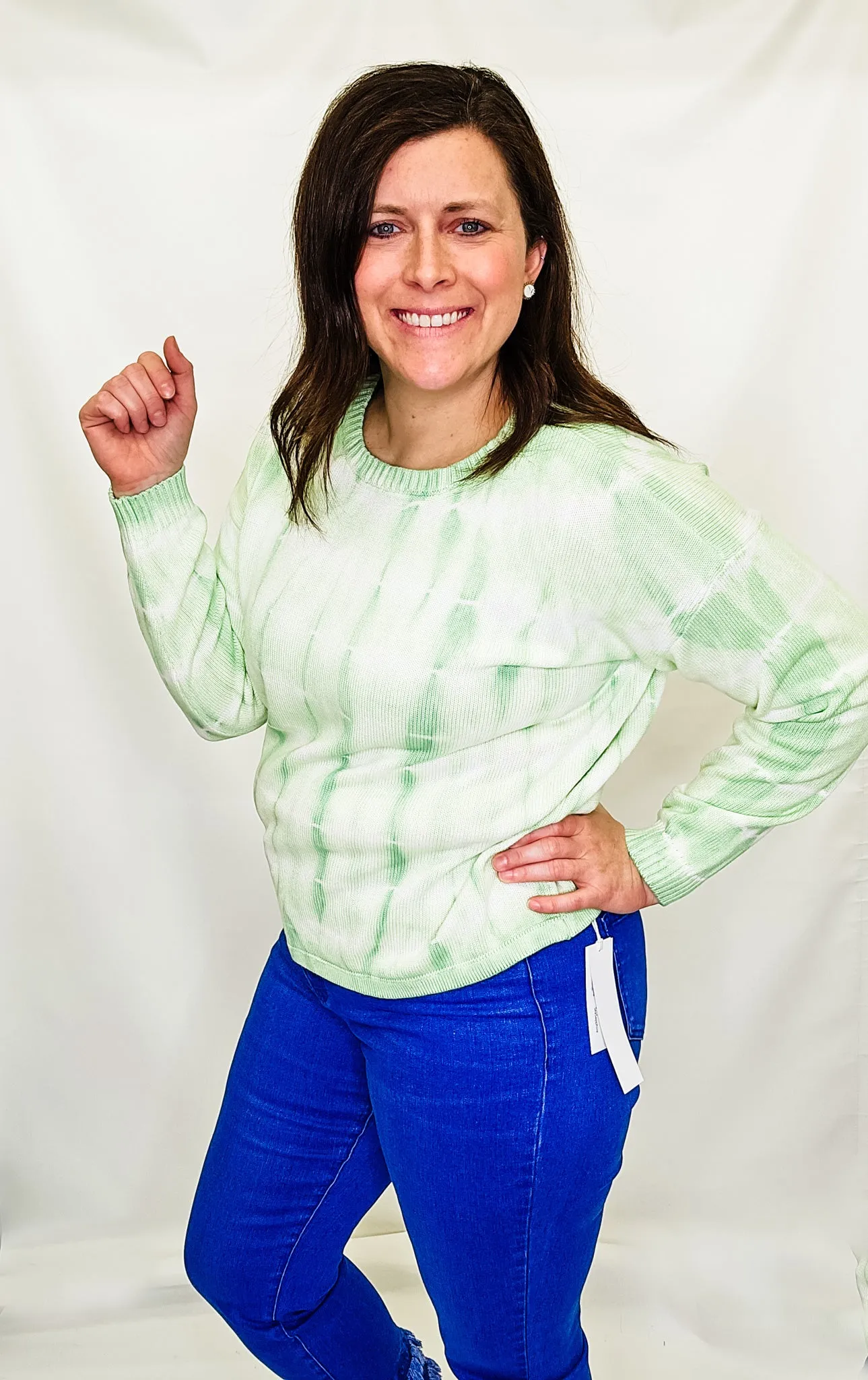 Lime Green Tie Dye Sweater