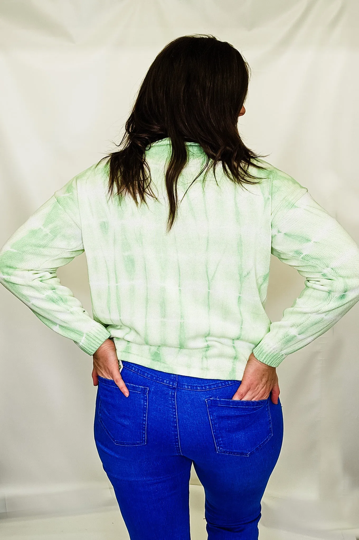 Lime Green Tie Dye Sweater