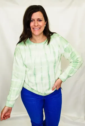 Lime Green Tie Dye Sweater