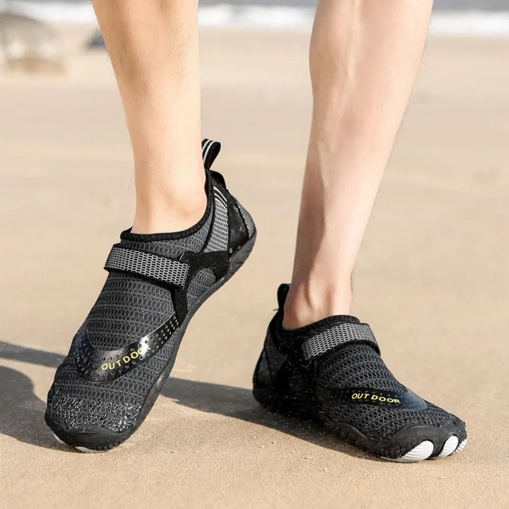 Men Women Water Shoes Barefoot Quick Dry Aqua Shoes - Black Size EU41 = US7.5