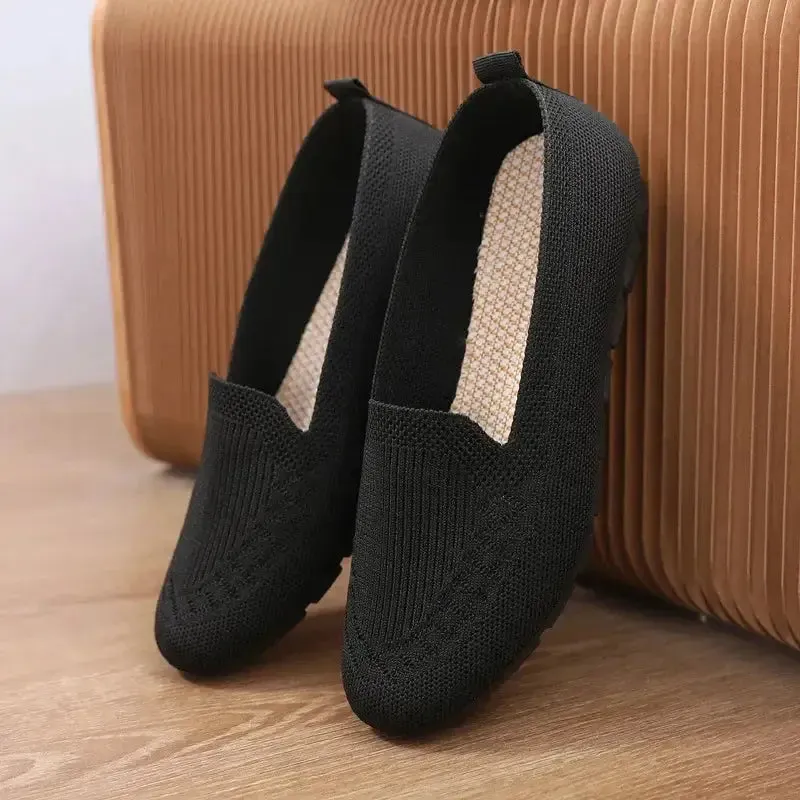 Mesh Breathable Women’s Loafers – Lightweight Slip-On Casual Sneakers