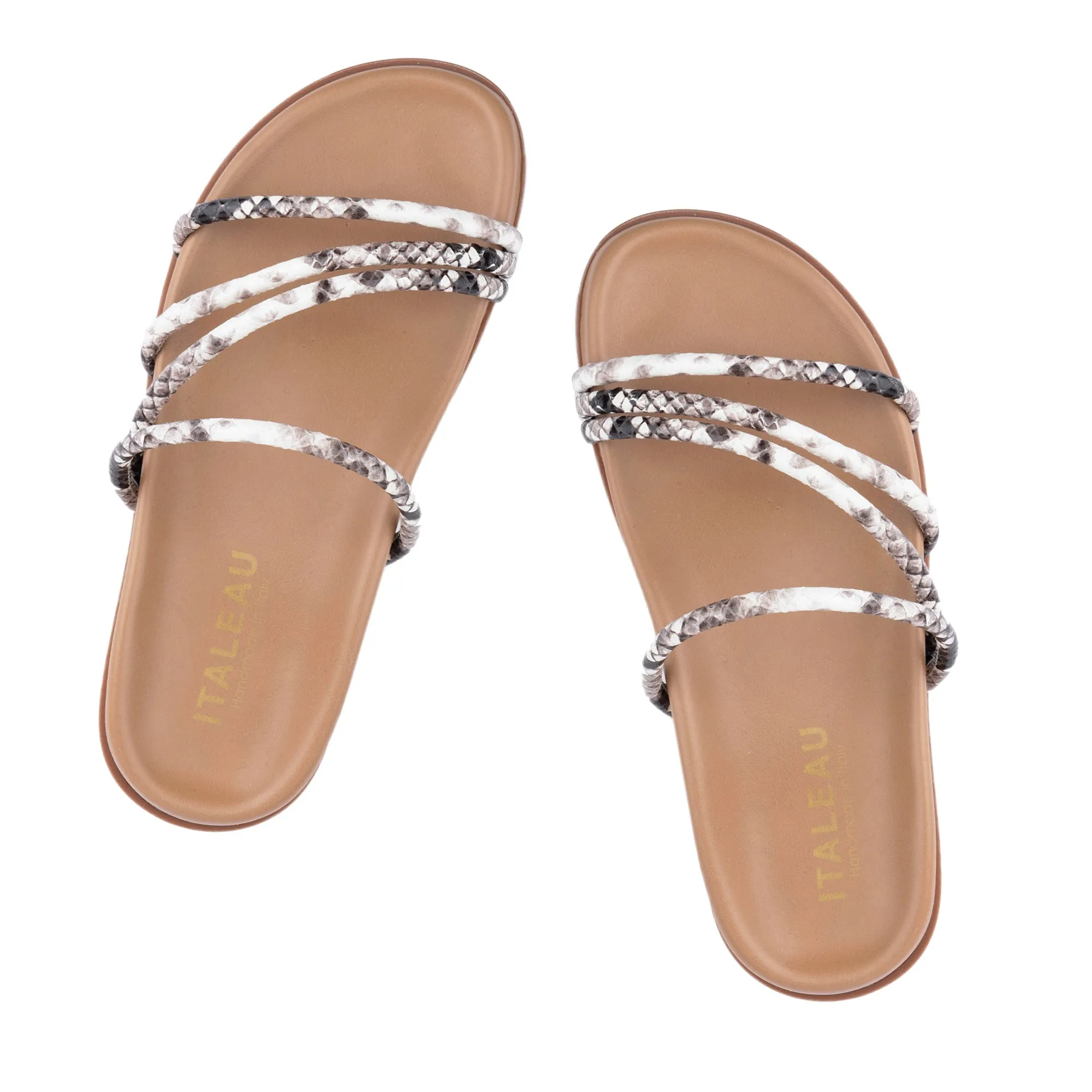 Milena Slides Beige Snake