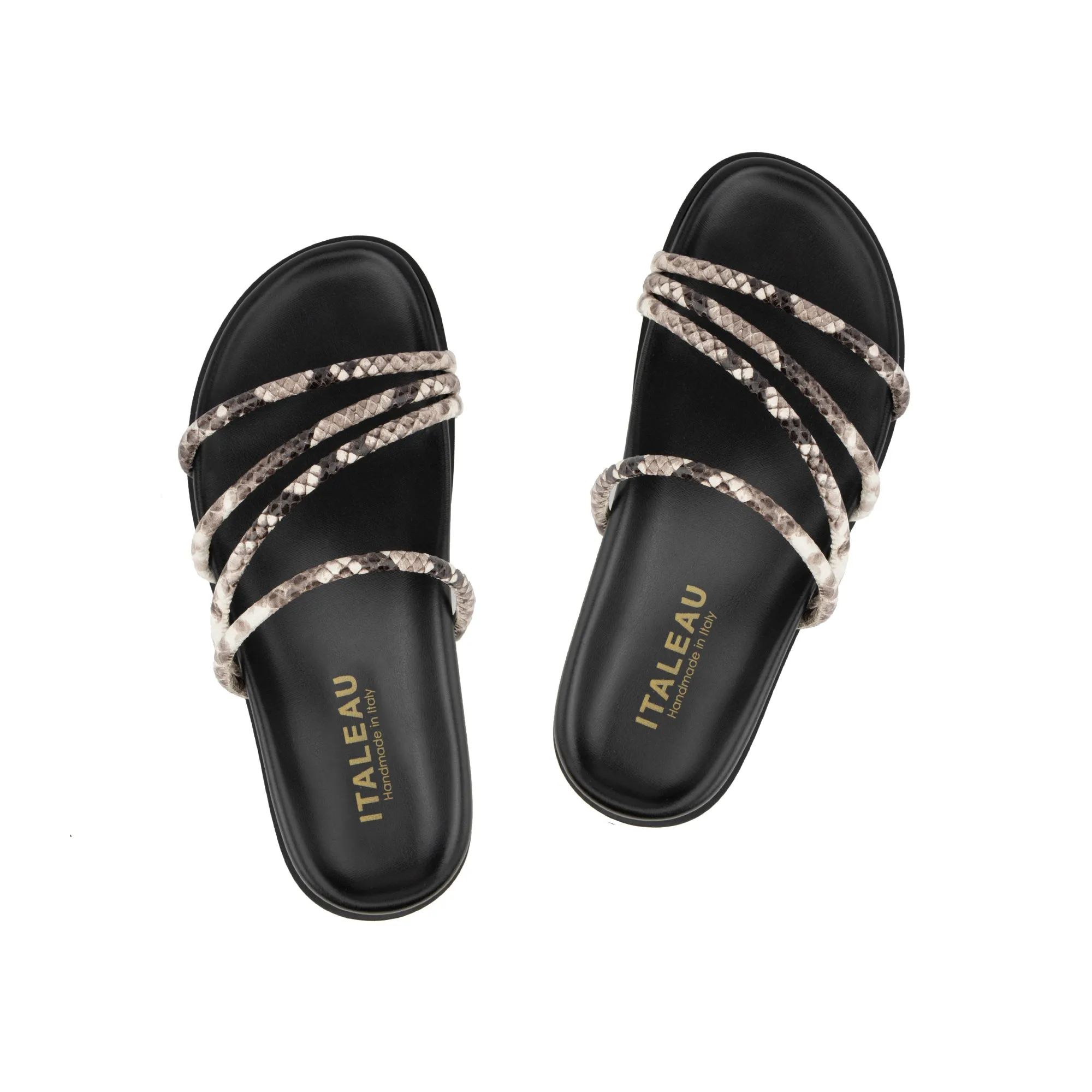 Milena Slides Embossed Snake