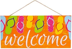 Summer Flip Flops Welcome Sign - 12.5" x 6"