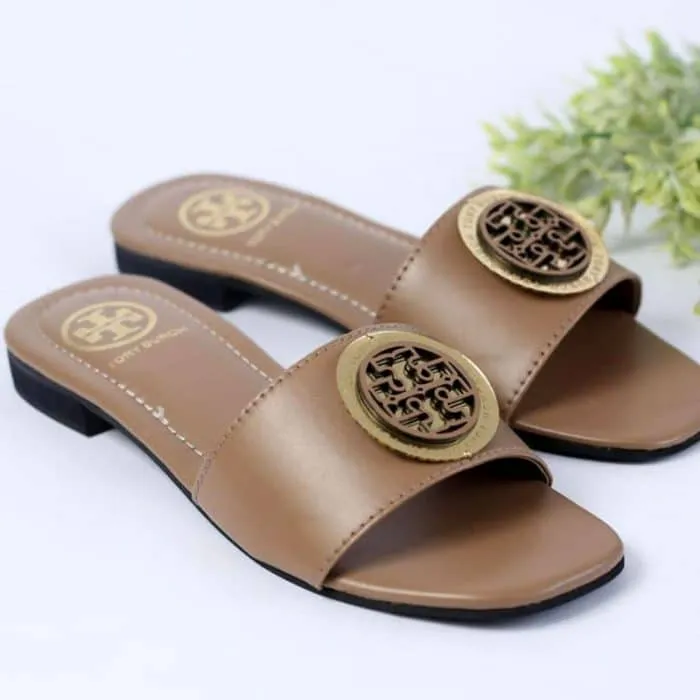 Women Sandals Slides, Round Buckle Casual Sandal Flat Open Toe Slides- #1010 #22