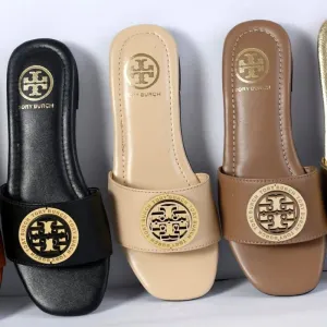 Women Sandals Slides, Round Buckle Casual Sandal Flat Open Toe Slides- #1010 #22