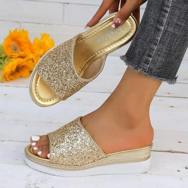 Women's Casual Platform Flip-Flop Sandals 44132544C