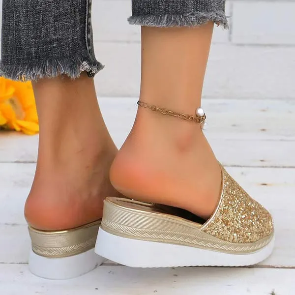 Women's Casual Platform Flip-Flop Sandals 44132544C