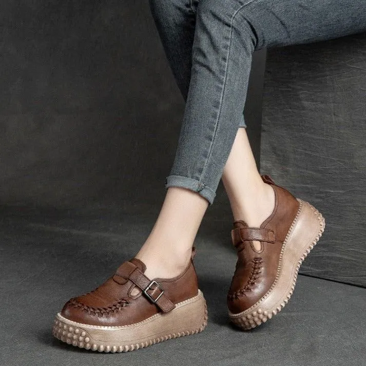 Women's Casual Shoes GCSZXC47 Round Head Floral Sewing Leisure Style