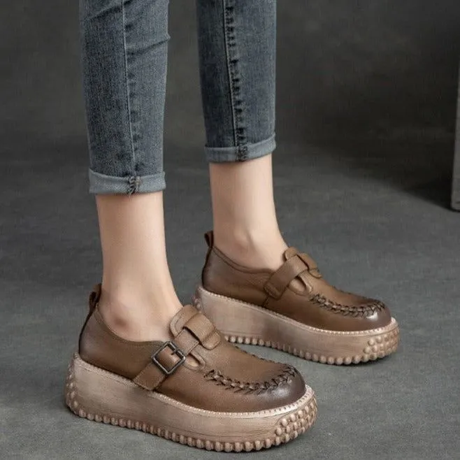 Women's Casual Shoes GCSZXC47 Round Head Floral Sewing Leisure Style
