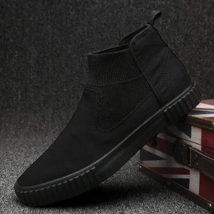 xiangtuibao Men Casual Shoes Sneakers Breathable High Top Canvas Shoes Men Espadrilles Slip on Flats  Fashion Vulcanized Shoes For Men